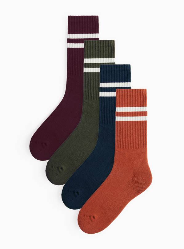 Autumnal Striped Ankle Socks 4 Pack 9-12